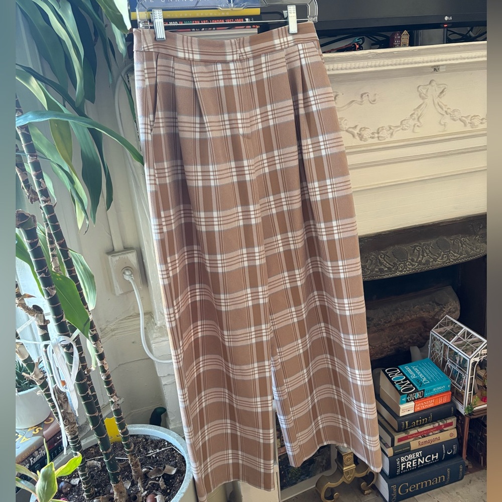 ASOS DESIGN ultimate slouch dad pant in camel plaid